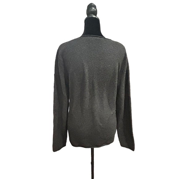 Sarah Spencer 100% Italian Merino Wool Sweater Charcoal Gray Women’s Size Large - Picture 4 of 9